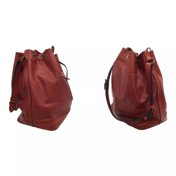 Louis Vuitton Noé Bucket & Drawstring Bag Red Leather Epi - Picture 4 of 10